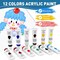 52PCS Acrylic Paint Canvas Set, Acrylic Painting Kit with 2 Set of 12 Colors Acrylic Paint,Paint Brushes,Canvas, Wooden Easels, Art Plates, Art Painting Supplies for Kids Adults